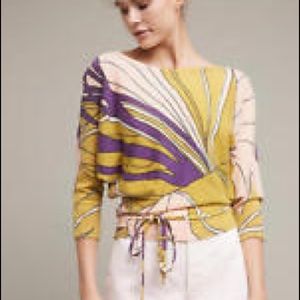 Multicolored yellow sweater, Anthropologie